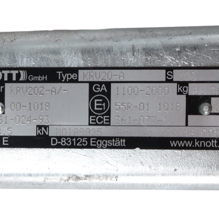 Knott Knott oplooprem aanhanger - KRV20A - maximaal trekvermogen: 2000 kg - aansluiting koker: 100 mm - incl. neuswielconsole