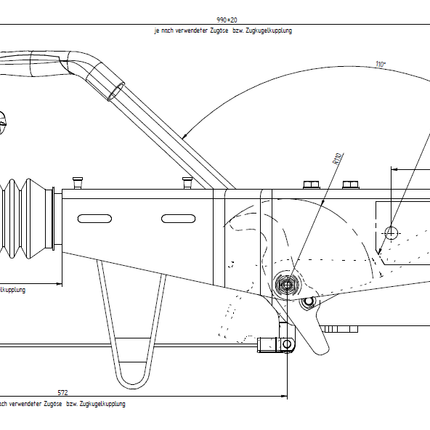 Knott Knott oplooprem aanhanger - KRV30BGF - maximaal trekvermogen: 3000 kg - aansluiting koker: 80 mm