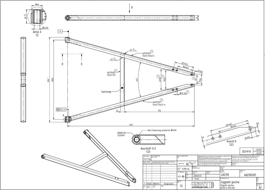 Knott Knott triangel KLZ35-A - 3500 kg maximaal trekvermogen