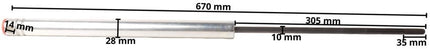 Knott Oploopremdemper knott voor KF30-C / KR30-B / KR30-HV-B (87001409) - lange uitvoering