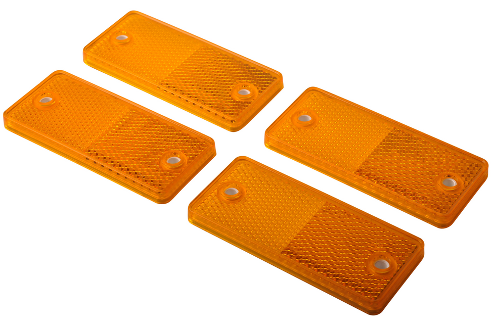 Knott Oranje/gele reflector 90x40 mm - schroefgaten - 4 stuks