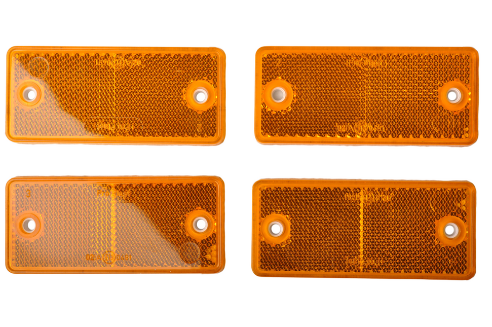 Knott Oranje/gele reflector 90x40 mm - schroefgaten - 4 stuks
