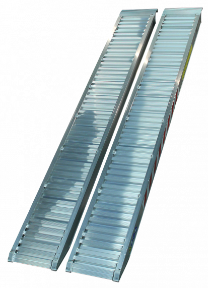 Metalmec Set aluminium oprijplaten  - 2450 kg - 244x30x8 cm - met haak