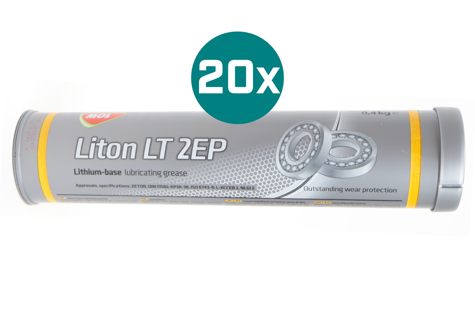 MOL-LUB Ltd. Set van 20 vetpatronen EP2 - 400 gram - universeel - MOL