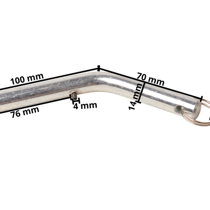 Novio Losse borgpen  voor kipperscharnierset - 14 mm - inclusief ketting