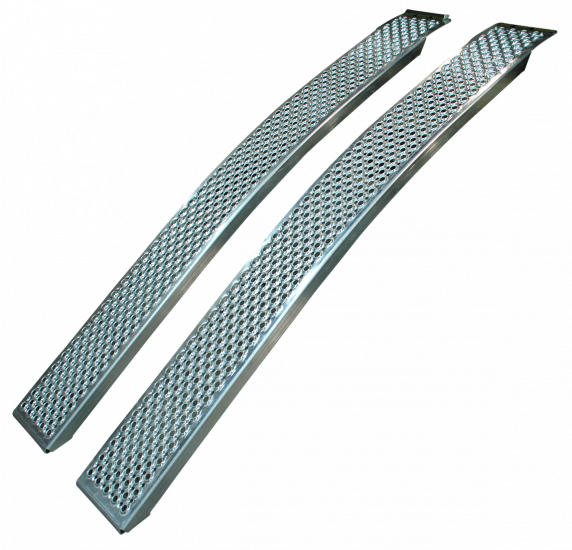 Novio Set gebogen oprijplaten - aluminium - 1000 kg (250x26 cm)