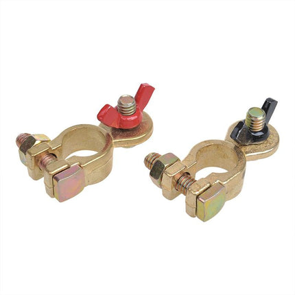 ProPlus Accupoolklemmen met vleugelmoer - 12 - 24V - (-) is 17,5 mm - (+) is 19 mm