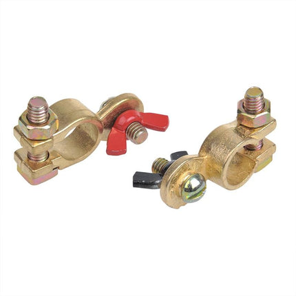 ProPlus Accupoolklemmen met vleugelmoer - 12 - 24V - (-) is 17,5 mm - (+) is 19 mm
