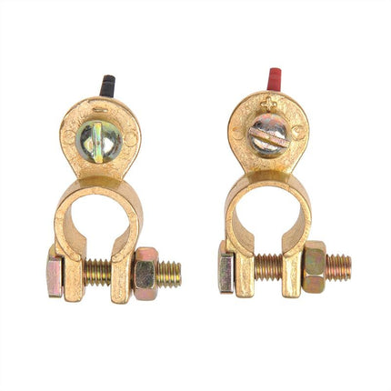 ProPlus Accupoolklemmen met vleugelmoer - 12 - 24V - (-) is 17,5 mm - (+) is 19 mm