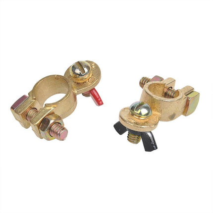 ProPlus Accupoolklemmen met vleugelmoer - 12 - 24V - (-) is 17,5 mm - (+) is 19 mm