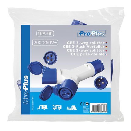 ProPlus CEE 2-weg splitter 16A - 200 > 250V - IP44
