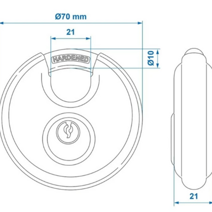ProPlus Discusslot (70 mm) met cijfercombinatie