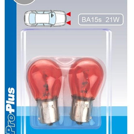 ProPlus Set van 2 lampjes Oranje , Bol Bajonet 12V 21/W ( Oranje knipperlicht)