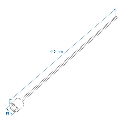 ProPlus Verlengadapter 440 mm / 19mm voor hoeksteun - geschikt voor bijna elk type caravan