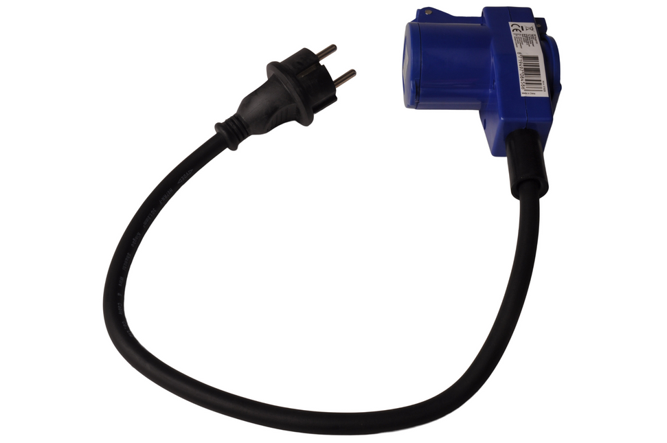 ProPlus Verloopkabel 40cm van schuko naar CEE contrastekker en schuko stopcontact.
