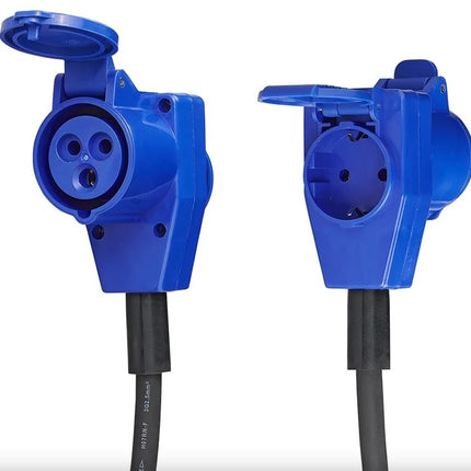 ProPlus Verloopkabel 40cm van schuko naar CEE contrastekker en schuko stopcontact.