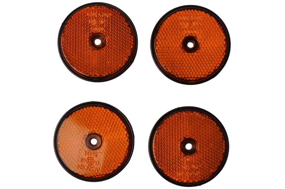 Radex 4 oranje/gele Radex reflectoren 60 mm schroefgaten rond