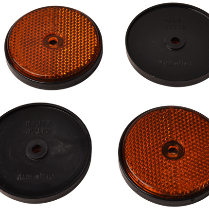 Radex 4 oranje/gele Radex reflectoren 60 mm schroefgaten rond