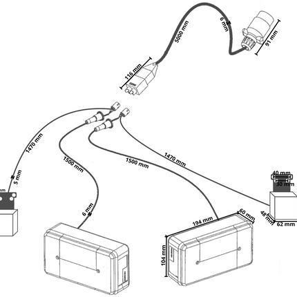 Radex Verlichtingsset - Radex 5001 - 5 meter - 7 polig - incl. markeringsverlichting