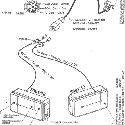 Radex Verlichtingsset - Radex 5001 - 5 meter hoofdkabel - 7 polig - Plug & Play