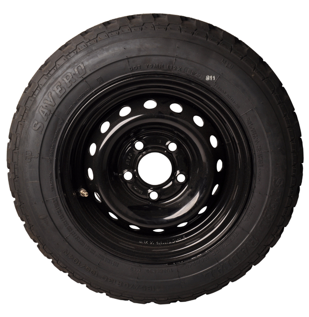 Savero Compleet aanhanger wiel - 185/70R13C - offroad profiel - zwarte velg - steekmaat: 5x112 - draagvermogen: 950 kg - naafdiameter: 67 mm
