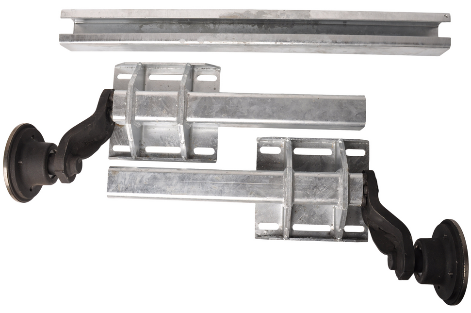 Schlegl Ongeremde torsie as - flensmaat 1250 mm >| 1850 mm - padmaat 900 >| 1400 mm - 750 kg - 4x100