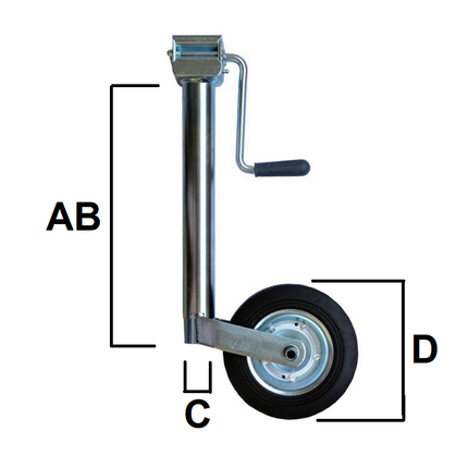 Simol Premium Neuswiel 48 mm met zijslinger en rubber wiel op stalen velg