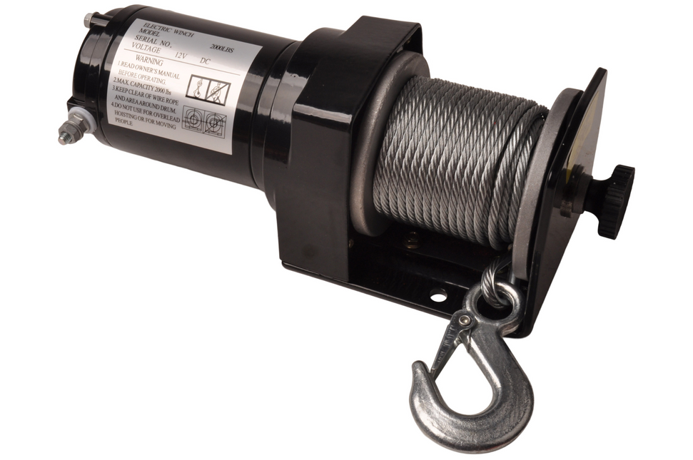 Trailer Gear Elektrische Lier 900 kg met staalkabel & haak