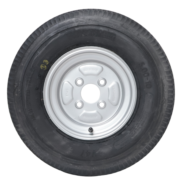 Vredestein Compleet aanhanger wiel - 5.00-10 - Vredestein - steekmaat: 4x100 - draagvermogen: 450 kg - naafdiameter: 60 mm - 6PR