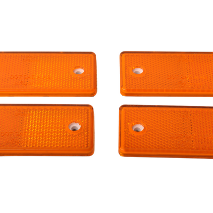 WAS Oranje/gele reflector 96x42 mm - zelfklevend & opschroefbaar - 4 stuks