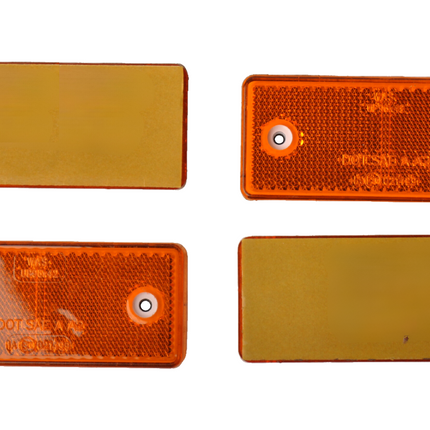 WAS Oranje/gele reflector 96x42 mm - zelfklevend & opschroefbaar - 4 stuks