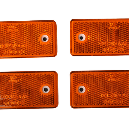 WAS Oranje/gele reflector 96x42 mm - zelfklevend & opschroefbaar - 4 stuks