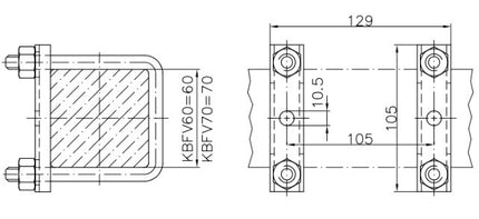 Winterhoff Profi Disselklem voor neuswiel klem voor bevestiging op koker 70 mm