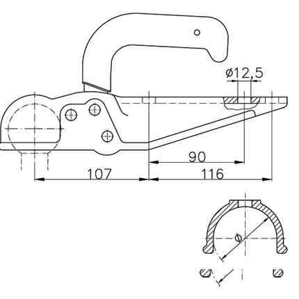 Winterhoff Winterhoff WW20-F2 - rond 70 mm - 2000 kg - ongeremde koppeling
