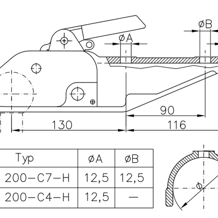Winterhoff Winterhoff WW200-C7 - rond 70 mm - 3000 kg - ongeremde koppeling
