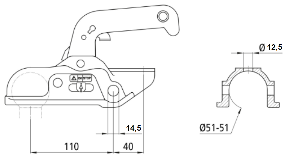 STEELPRESS BC 3000.1D 00 00 Z2 Kogelkoppeling Voor 3000kg Aanhangwagen Met 35 50mm Buisvormige Dissel 15081 2 STEELPRESS BC 3000.1D 00 00 Z2 Kogelkoppeling Voor 3000kg Aanhangwagen Met 35 50mm Buisvormige Dissel 15081 2