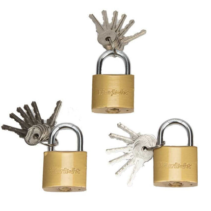 Work-it 3 stuks hangslot met gelijke sleutel - 40 mm - gelijksluitend